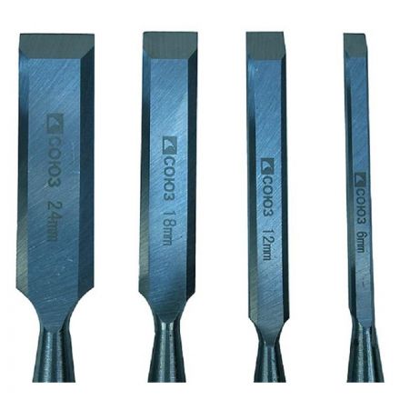 Набор стамесок  6, 12, 18, 24 мм  УГЛЕРОД СТАЛЬ 50 HRC  СОЮЗ 1063-02-H4C