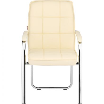 Конференц-кресло BN_TQ_Echair-810 VPU кожзам бежевый, хром