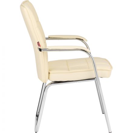 Конференц-кресло BN_TQ_Echair-810 VPU кожзам бежевый, хром