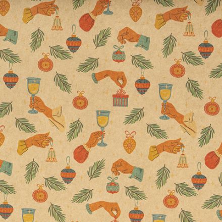 Бумага упаковочная новогодняя НАБОР 3 шт., "Christmas Kraft", 70х100 см, 3 дизайна, ЗОЛОТАЯ СКАЗКА, 592056