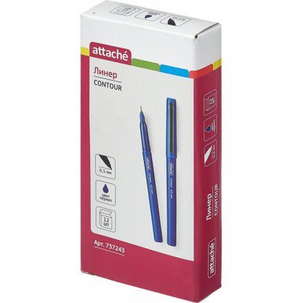 Линер Attache Contour синий c металлическим клипом (толщина линии 0.5 мм) Линер Attache Contour синий c металлическим клипом (толщина линии 0.5 мм)
