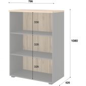 Стеллаж для документов низкий К-Loft 241H011 выс 1080 дуб натур./графит