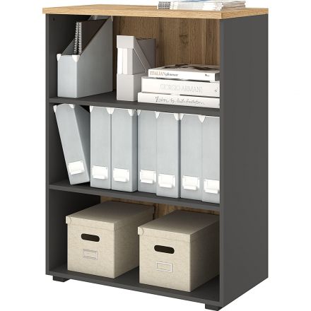 Стеллаж для документов низкий К-Loft 241H011 выс 1080 дуб натур./графит