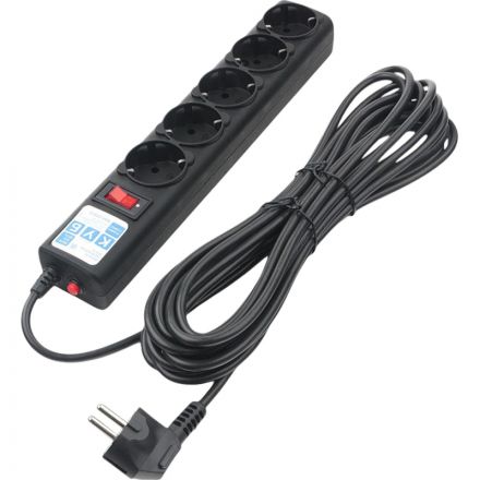 Сетевой фильтр Power Cube B 0.5 м 5 розеток (черный) 10А/2,2кВт(SPG5-С1)
