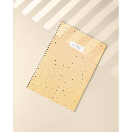 Бизнес-тетрадь Flakes yellow обложка УФ лак, спираль, А4, 48л, клетка