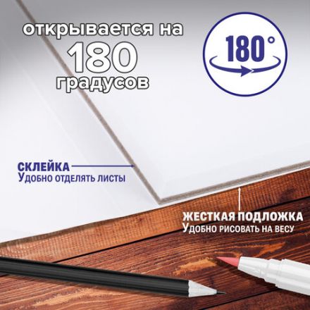 Альбом для маркеров 120 г/м2, 190х270 мм, 40 листов, склейка, BRAUBERG ART PREMIERE, "Удивительный пейзаж", 115096