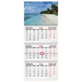 Календарь квартальный на 2026 г., 3 блока, 3 гребня, бегунок, мелованная бумага, BRAUBERG, "Лагуна", 116793 Календарь квартальный на 2026 г., 3 блока, 3 гребня, бегунок, мелованная бумага, BRAUBERG, "Лагуна", 116793