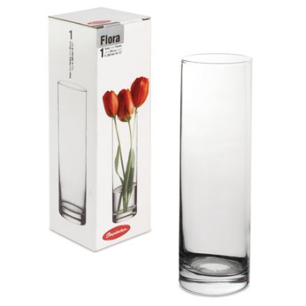 Ваза для цветов колба, высота 265 мм, стекло, PASABAHCE "ФЛОРА", фирменная подарочная упаковка, 43767