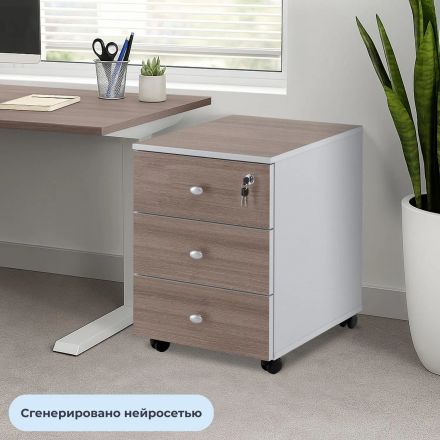 Тумба выкатная Easy St LT с/з 3ящ 400x420x563 д.шамони тёмн/серая