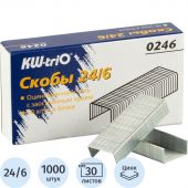 Скобы для степлера №24/6 KW-Trio оцинкованные (1000 штук в упаковке)