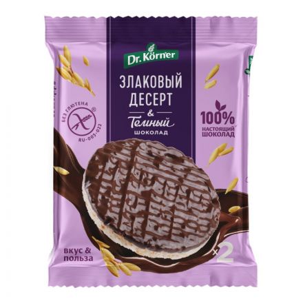 Хлебцы Dr.Korner Злаковый десерт с темным шоколадом рисовый,34гх17шт/уп Хлебцы Dr.Korner Злаковый десерт с темным шоколадом рисовый,34гх17шт/уп