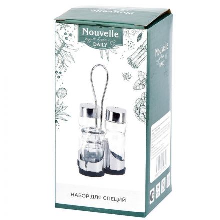 Набор для специй солонка,перечница,баночка дл.зубочист на подставке 0190238