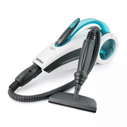 Паровая швабра KITFORT KT-1003, 1500 Вт, 1 бар, объем 0,38 л, 2 в 1, 11 насадок, белая, КТ-1003