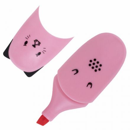 Набор текстовыделителей мини 12 ЦВЕТОВ BRAUBERG KIDS "CUTE CATS", линия 1-5 мм, 152437
