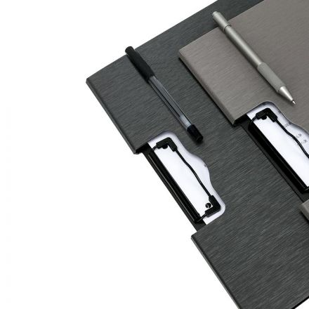 Папка-планшет A4 РР с крышкой темно-серый 64512 Папка-планшет A4 РР с крышкой темно-серый 64512