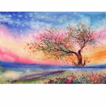 Краски акварельные ЮНЛАНДИЯ "ЮНЫЙ ВОЛШЕБНИК", медовые, 10+2 цвета (золото+серебро), круглые кюветы, пластик, 192360