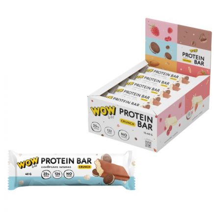 Батончик протеиновый WOWBAR со вкусом Сливочное печенье, 40г 15шт/уп Батончик протеиновый WOWBAR со вкусом Сливочное печенье, 40г 15шт/уп