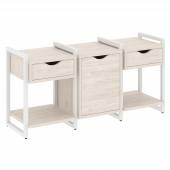 Loft Тумба на регулируемых опорах наборная. Вариант №6 VR.L-TN-6.O Денвер светлый/Белый металл 1440*460*719 Loft Тумба на регулируемых опорах наборная. Вариант №6 VR.L-TN-6.O Денвер светлый/Белый металл 1440*460*719