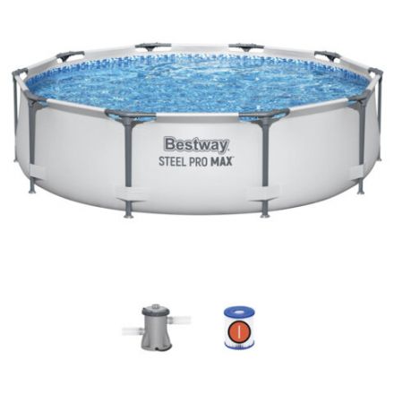 Каркасный бассейн, фильтр-насос 1249 л/ч, "Steel Pro Max" 305х76 см, 4678 л, усиленный каркас, BESTWAY, 56408