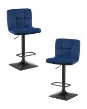 Набор 2 шт Стул барный DOBRIN DOMINIC, синий велюр (MJ9-117)