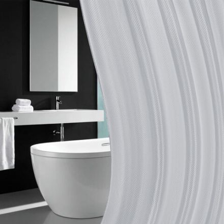 Шторка для ванной ПОЛИЭСТЕР, 180х180 см, кольца в комплекте, СЕРЫЙ БРИЛЛИАНТ, PRIMILA (ПРИМИЛА), 700088