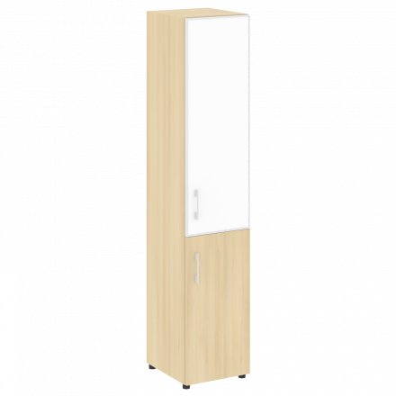 Yalta Шкаф узкий LT.SU-1.2 R (R) white Акация/Стекло white 400*450*1987