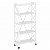 Loft Стеллаж на колесных опорах-5 полок VR.L-MST.K-5.8 Белый бриллиант/Белый металл 800*400*1704