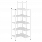 Loft Угловой внутренний стеллаж наборный VR.L-46 Белый бриллиант/Белый металл 862*862*2280