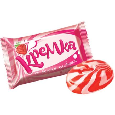Карамель леденцовая КРЕМКА со вкусом клубники и сливок, 500 г, НК166
