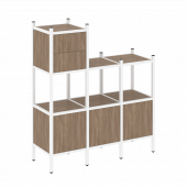 Loft Прямой стеллаж наборный VR.L-13 Дуб аризона/Белый металл 1278*446*1458 Loft Прямой стеллаж наборный VR.L-13 Дуб аризона/Белый металл 1278*446*1458