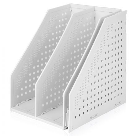 Лоток вертикальный Deli E79003Grey складной 3 отделения серый