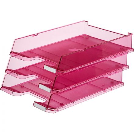 Лоток для бумаг HAN с инд.окном прозрачно-малиновый арт.HA1020/221, С4