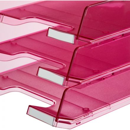 Лоток для бумаг HAN с инд.окном прозрачно-малиновый арт.HA1020/221, С4