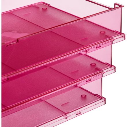 Лоток для бумаг HAN с инд.окном прозрачно-малиновый арт.HA1020/221, С4