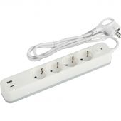 Сетевой фильтр ЭРА USF-4es-1,5m-2xUSBAC-W (4р+2xUSBA+C/1,5м/10А, белый)