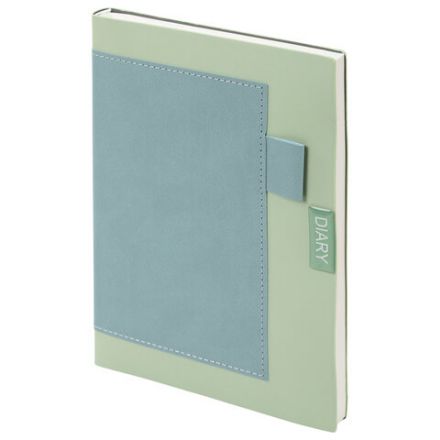 Ежедневник в наборе с ручкой А5, 144x210 мм, BRAUBERG "Style" под кожу, 160 листов, зелёный, 116863