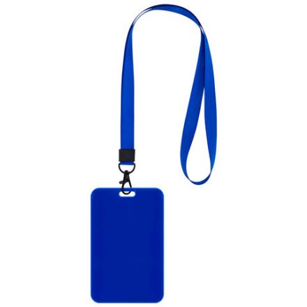 Бейдж вертикальный (85х54 мм), лента 45 см с карабином, СЛАЙДЕР, синий, BRAUBERG EXTRA, 238830