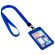 Бейдж вертикальный (85х54 мм), лента 45 см с карабином, СЛАЙДЕР, синий, BRAUBERG EXTRA, 238830