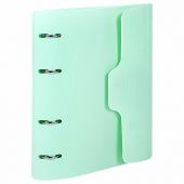 Тетрадь на кольцах А5 175х220 мм, 120 л., пластик, на липучке, с разделителями, BRAUBERG, Мятный, 404638