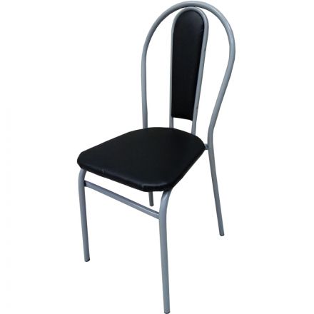 Стул металлический с мягкой спинкой титан-черный (41404)