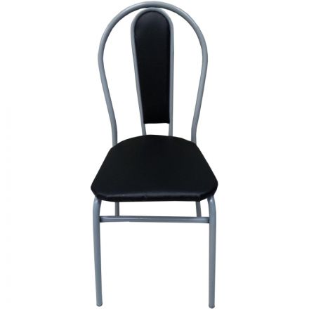 Стул металлический с мягкой спинкой титан-черный (41404)