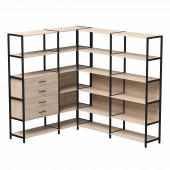 Набор стеллажных систем №17 Everprof EVO 1635x2020x1840 Дуб Соната/Черный