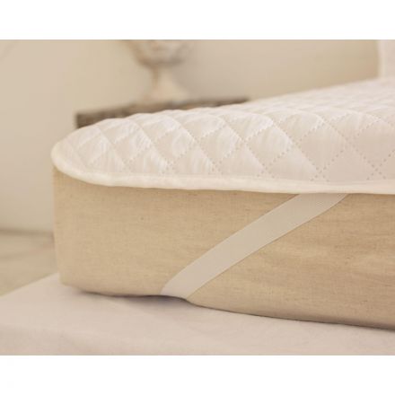 Наматрасник 90х200 стеганый, с резинкой по углам, 100гр/м2, белый