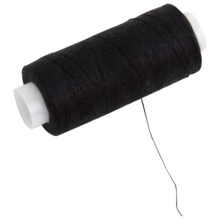 Нитки швейные 40 ЛШ, 200 м, полиэстер, НАБОР 20 шт., черные, в ПОДАРОК иглы, DEVELIA (Девелиа), 609622