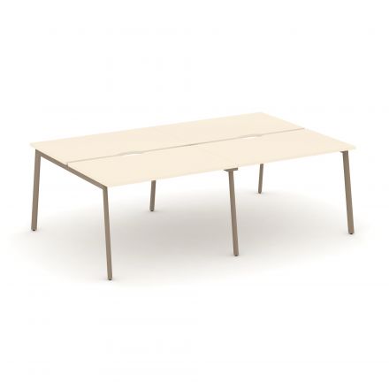 Estetica Рабочая станция на 4 места ES.D.RS-4.2-VP Сатин/Латте металл 2360*1500*750