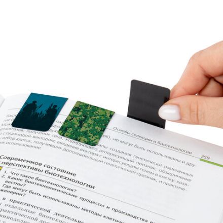 Закладки для книг МАГНИТНЫЕ, "MILITARY", набор 6 шт., 35х25 мм, BRAUBERG, 113164