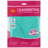 Салфетка для мытья пола OfficeClean "Премиум", зеленая, микрофибра, 70*80см, индивид. упаковка