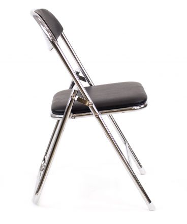 Складной стул Everprof Joker Chrome Экокожа Черный