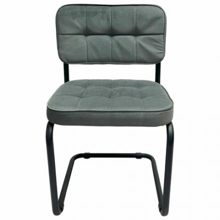 Стулья КОМПЛЕКТ 2 шт., РС14М, черный каркас, велюр, графит, разобранные