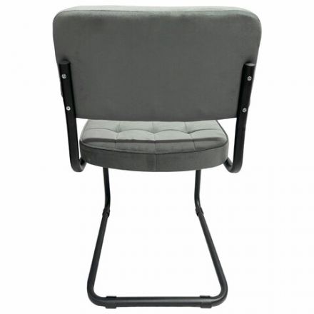 Стулья КОМПЛЕКТ 2 шт., РС14М, черный каркас, велюр, графит, разобранные